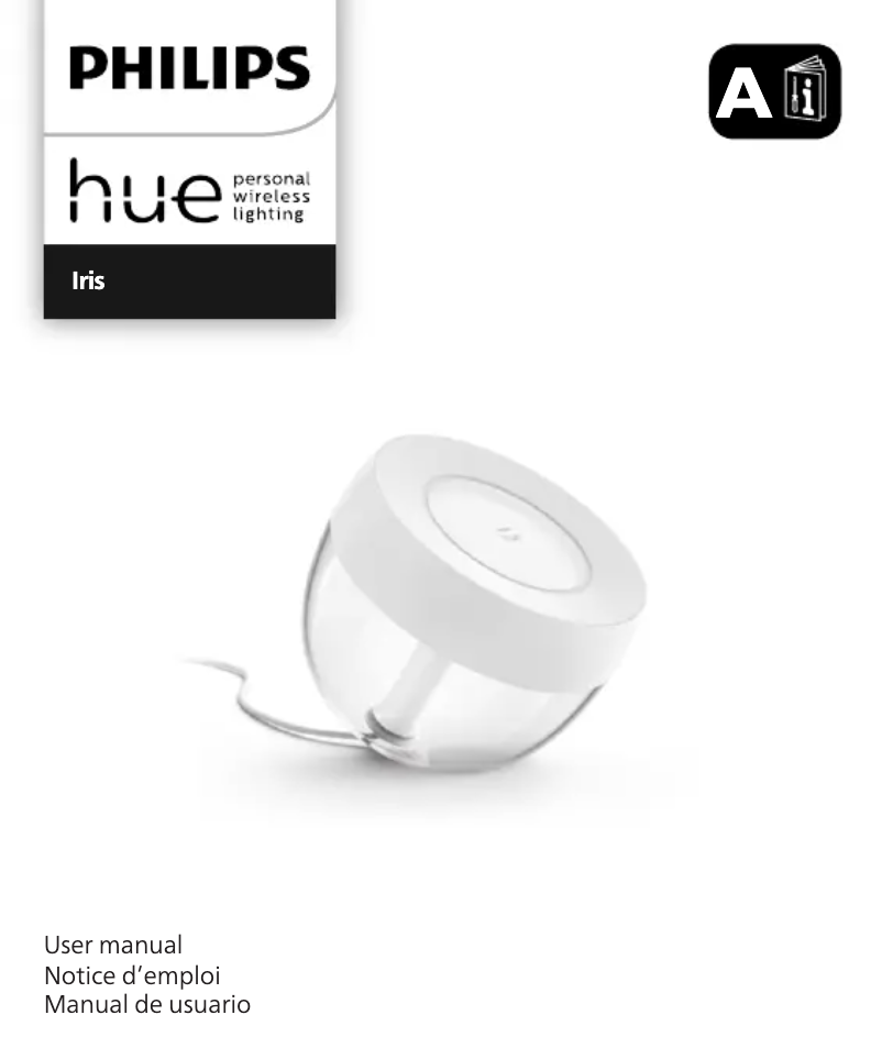 First page image of the manual for Hue Iris