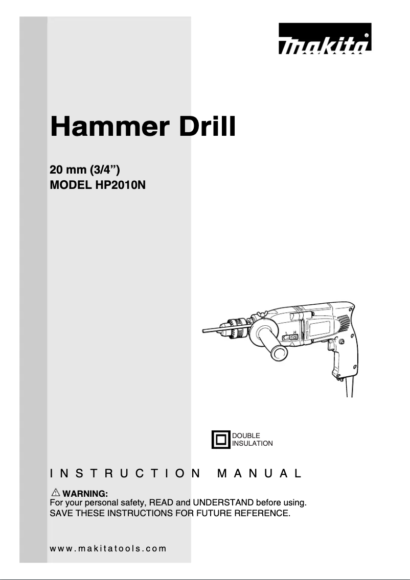 First page image of the manual for HP2010N