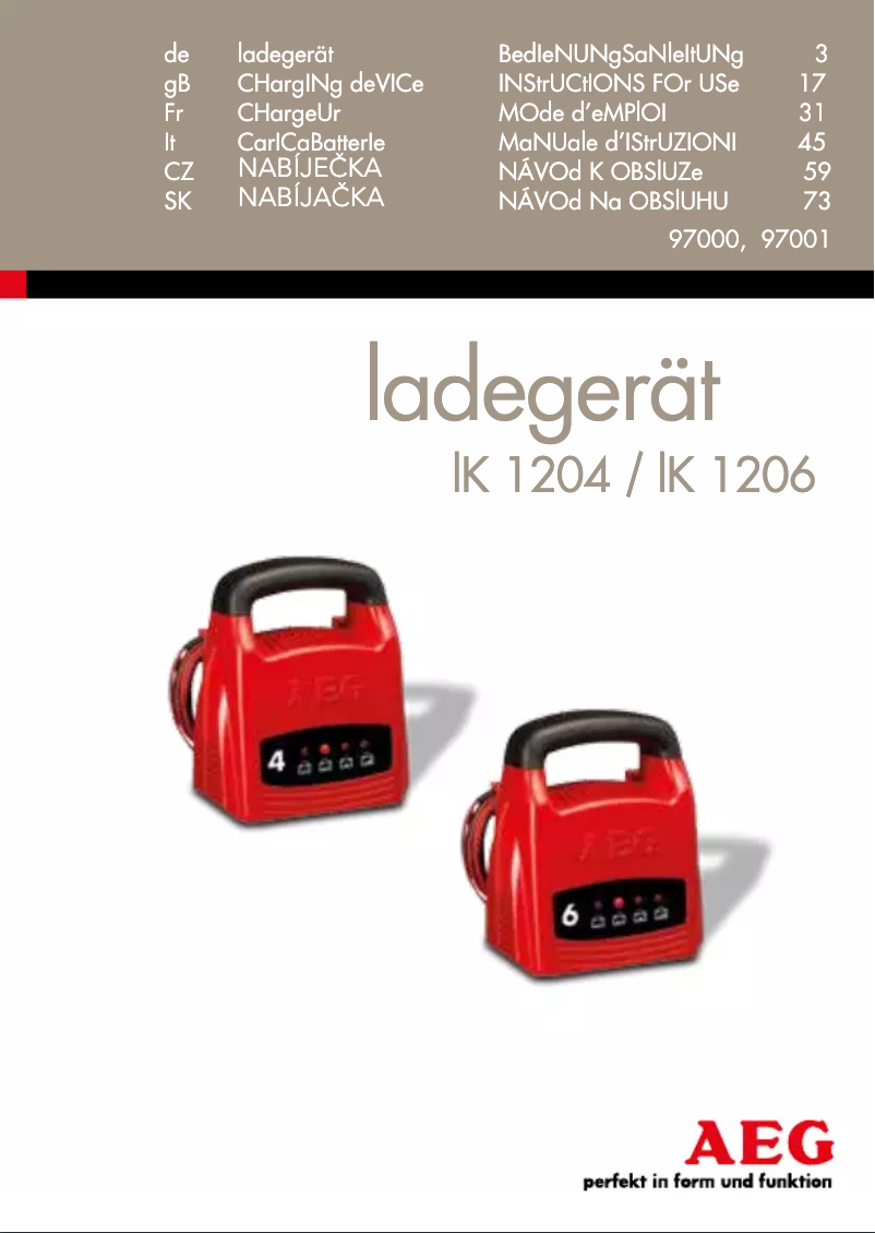 Page 1 of the manual User Manual AEG LK 1206