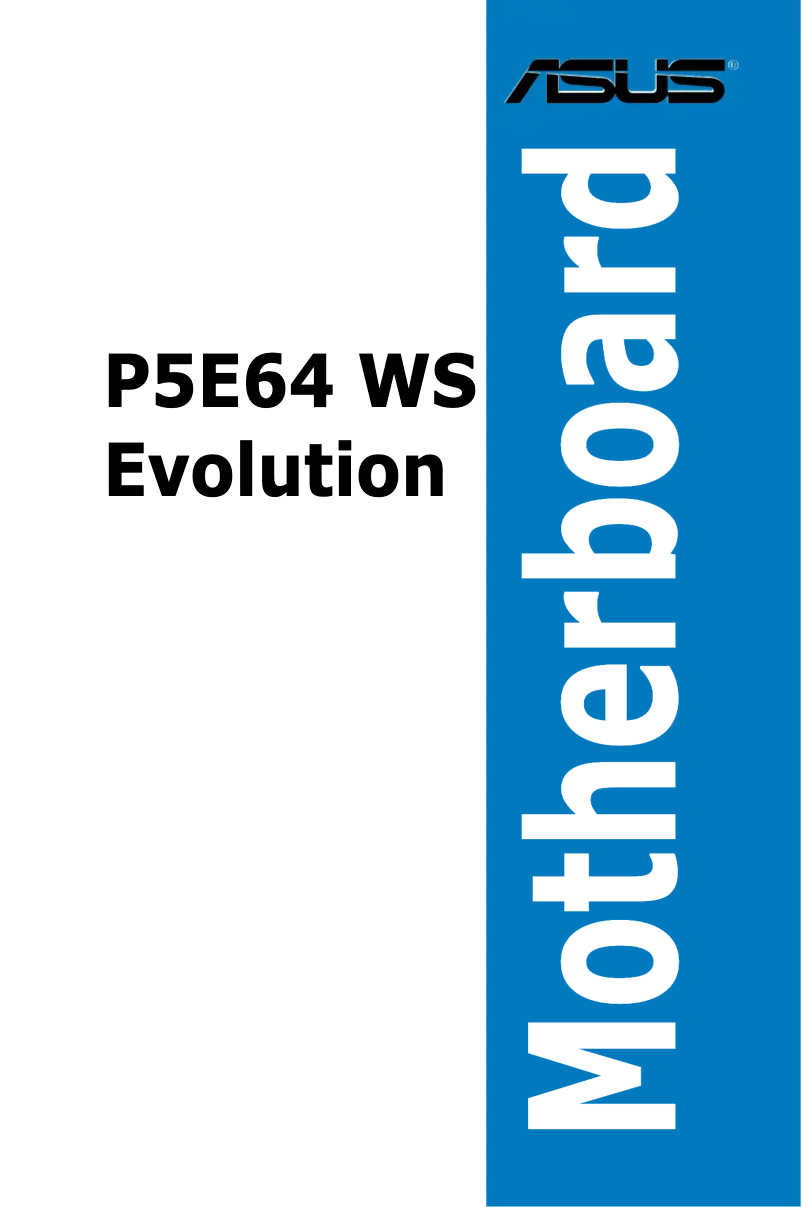 Page 1 of the manual User Manual Asus P5E64 WS Evolution