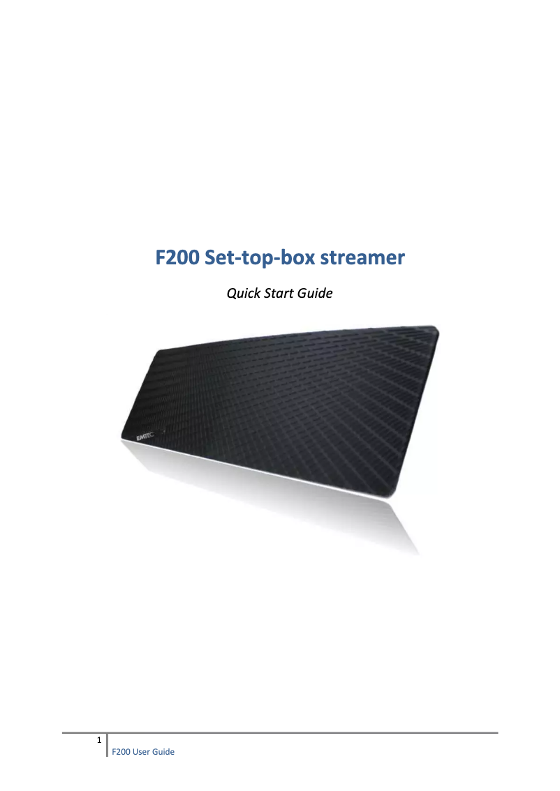 Page 1 of the manual User Manual Emtec Movie Cube F200