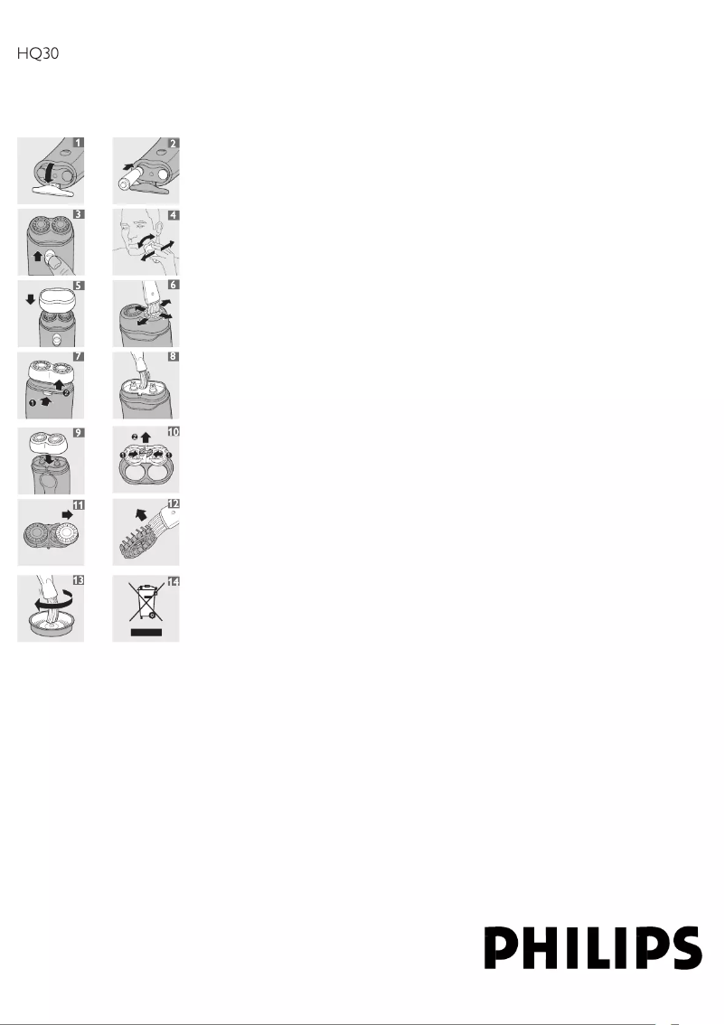 First page image of the manual for Philishave HQ30