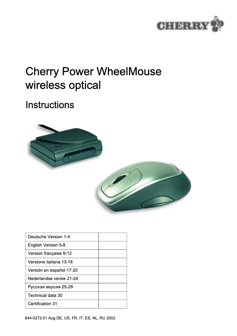 Page 1 of the manual User Manual Cherry M-6000