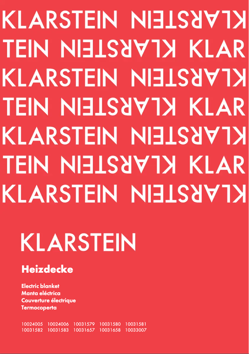 Page 1 of the manual User Manual Klarstein 10031583