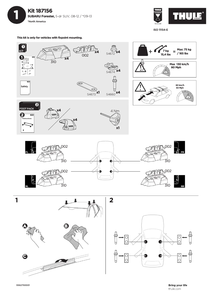 First page image of the manual for Kit 187156