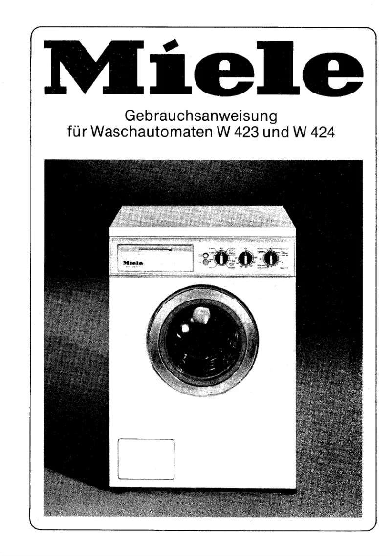 Page 1 of the manual User Manual Miele W 424