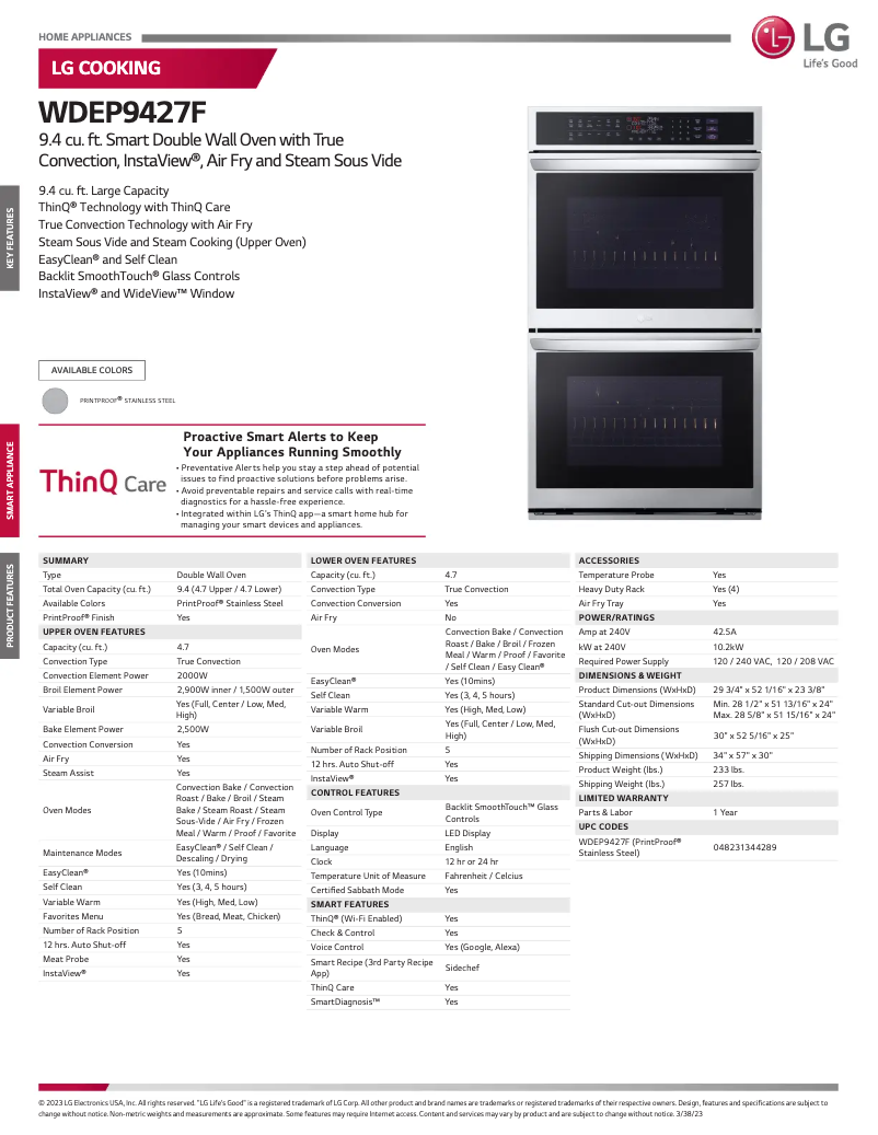 First page image of the manual for WDEP9427F