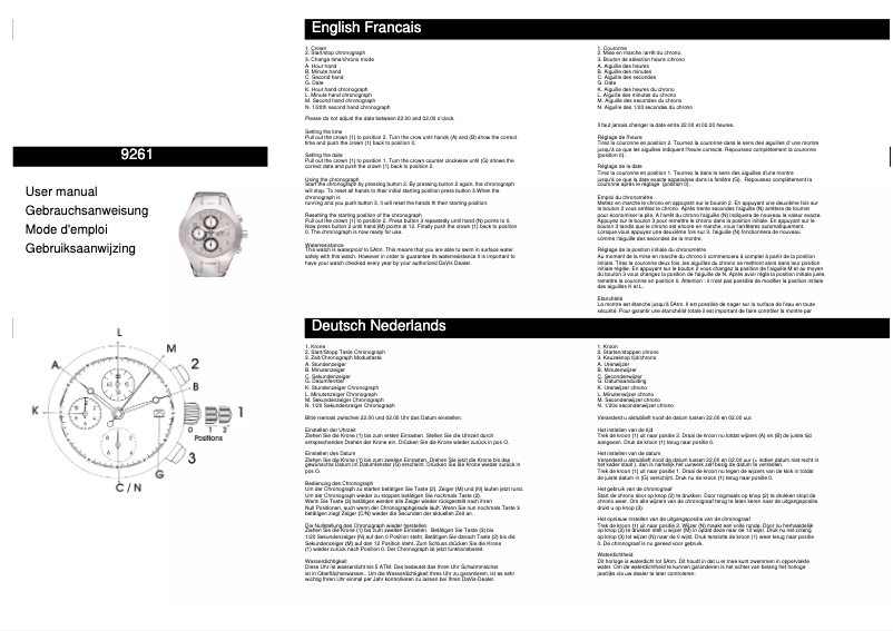 Page 1 of the manual User Manual Davis 9261