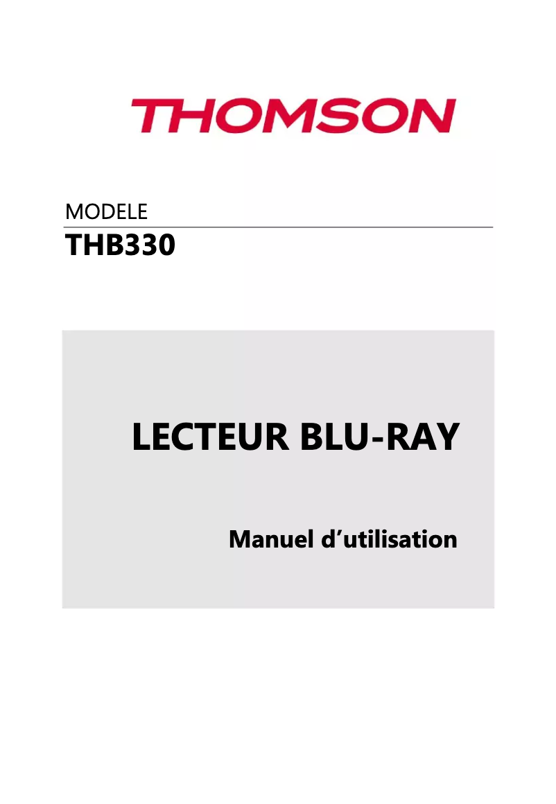 Page 1 of the manual User Manual Thomson THB333W