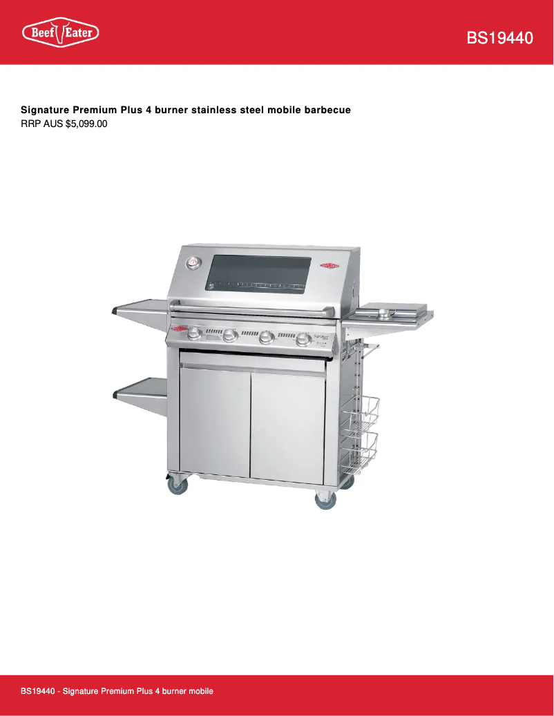 First page image of the manual for Signature BS19440