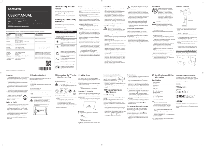 Page 1 of the manual User Manual Samsung QN50LS03BAP