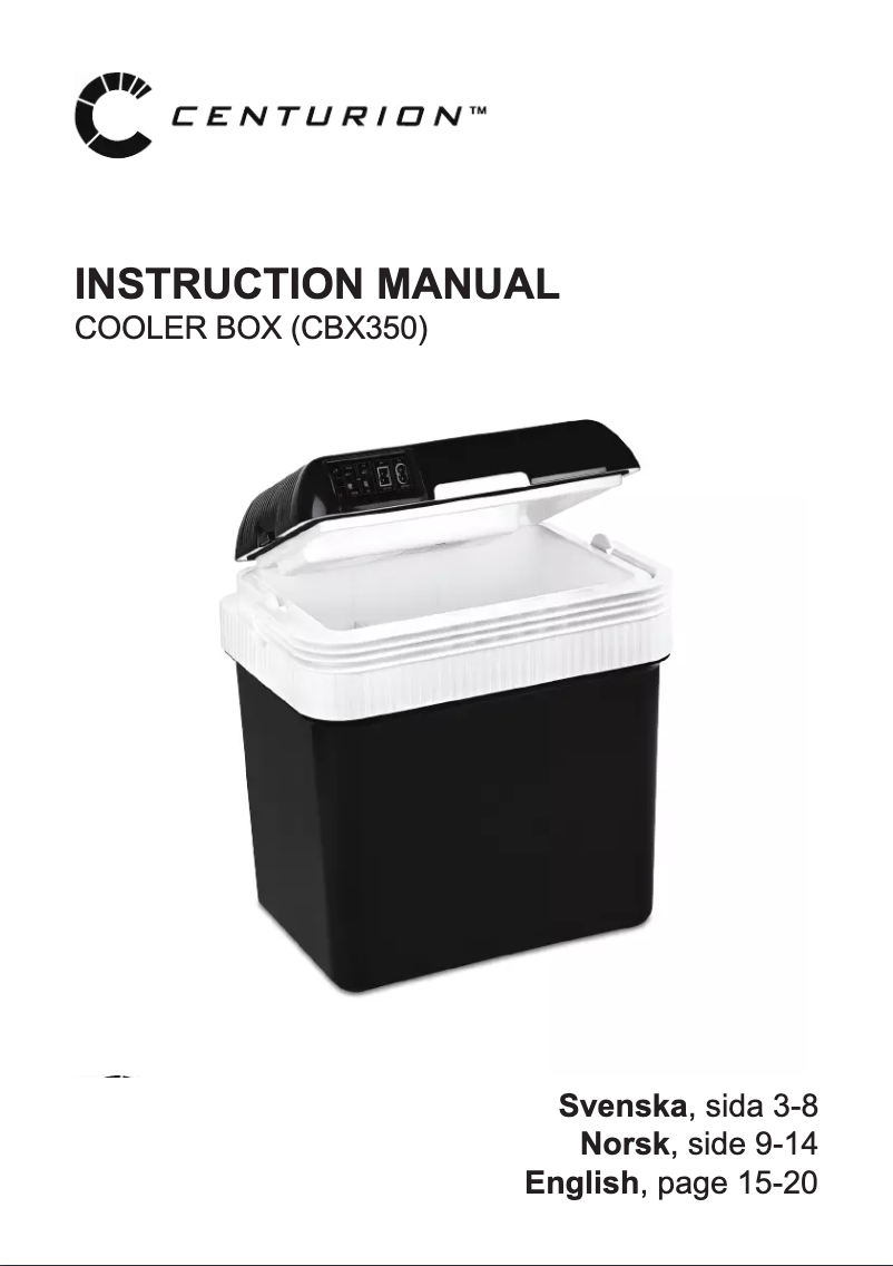 Page 1 of the manual User Manual Centurion CBX350