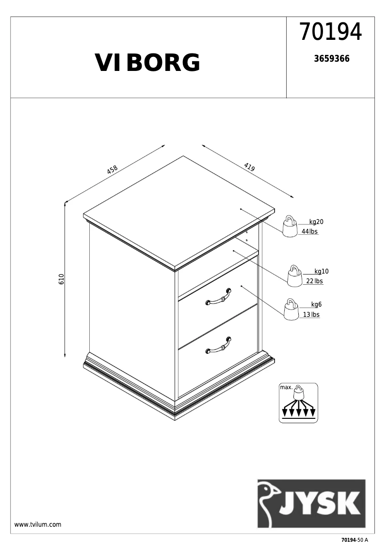 First page image of the manual for Viborg (153x203x63)
