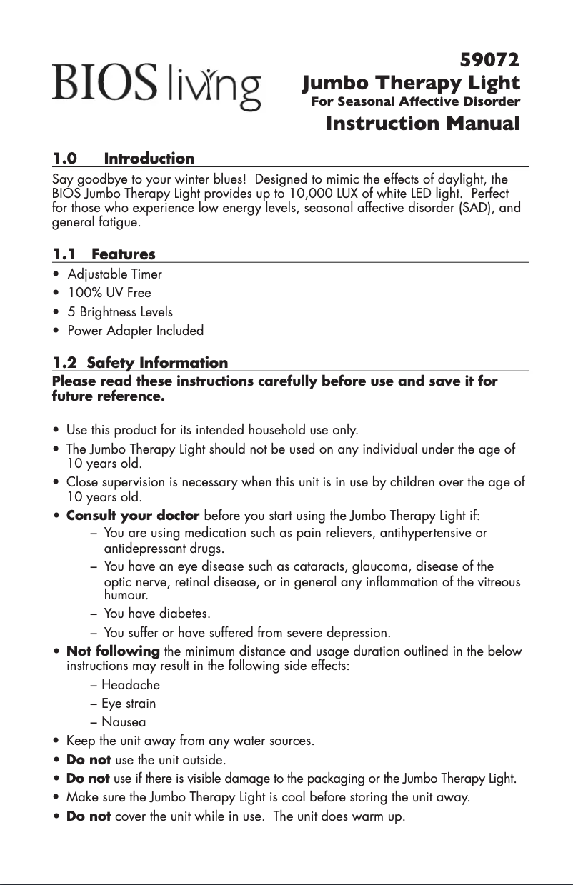 Page 1 of the manual User Manual BIOS Medical 59072