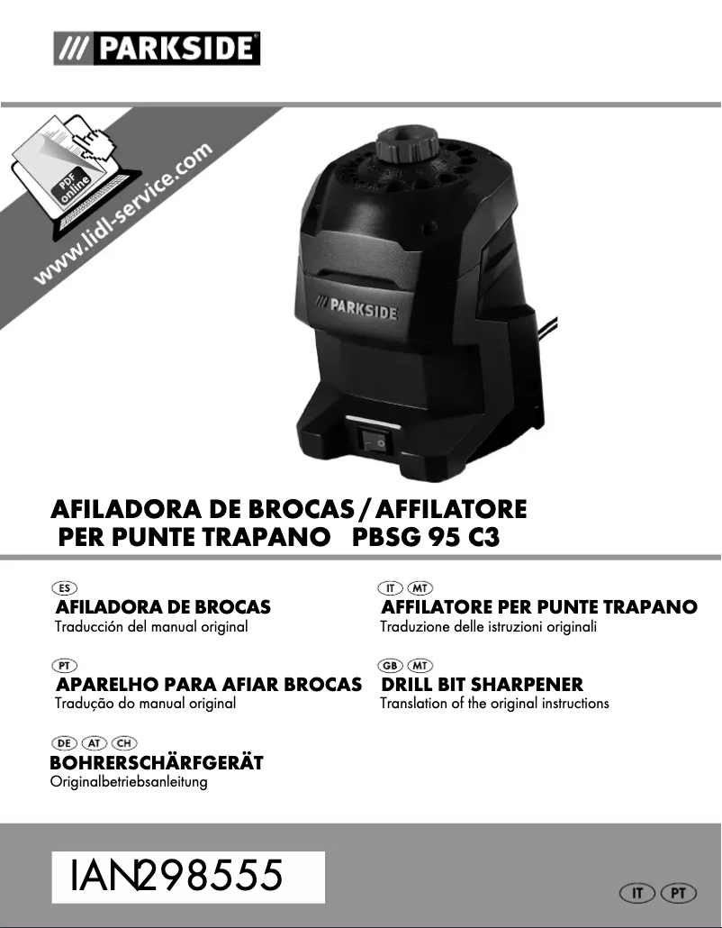 Page 1 of the manual User Manual Parkside PBSG 95 C3