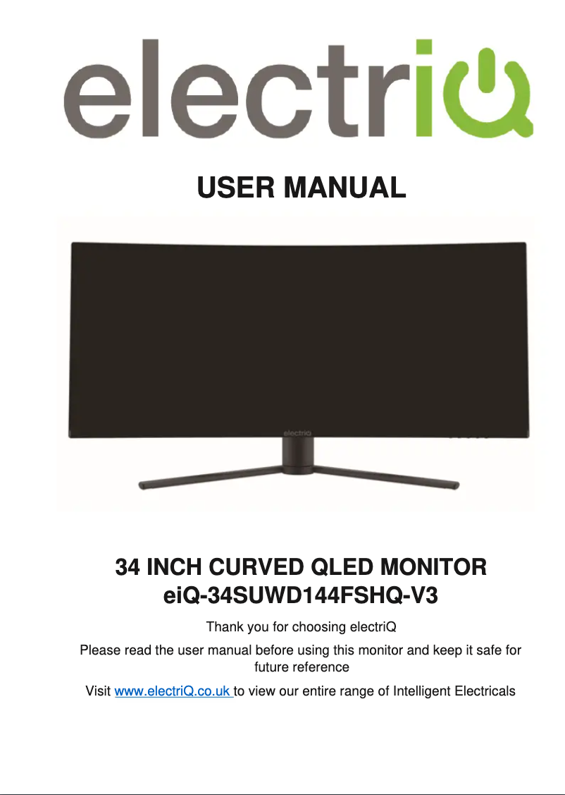 First page image of the manual for eiQ-34SUWD144FSHQ