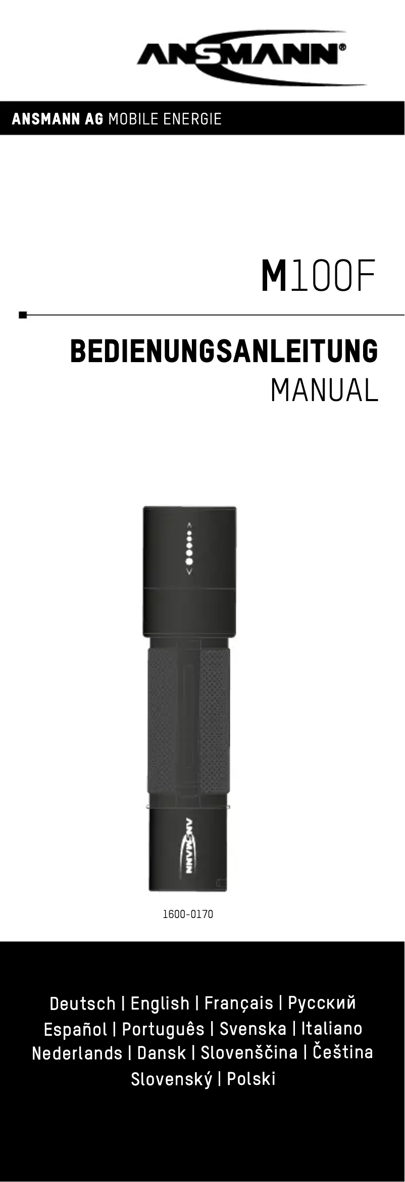 First page image of the manual for M100F