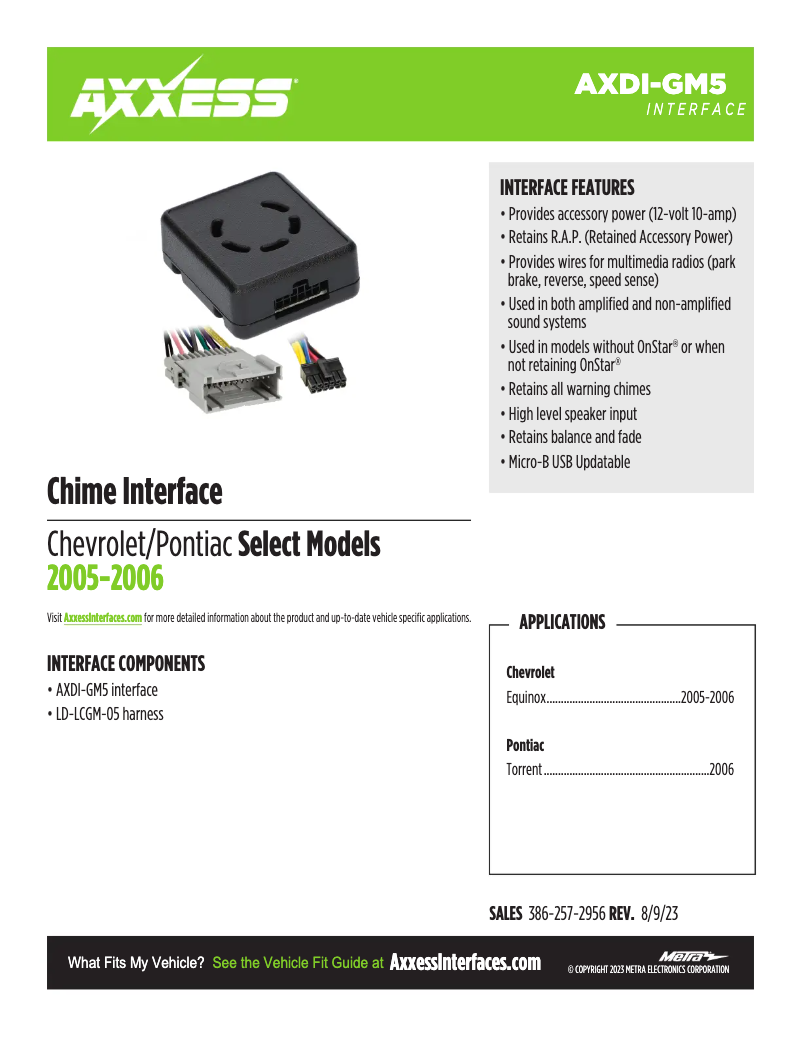 First page image of the manual for AXDI-GM5