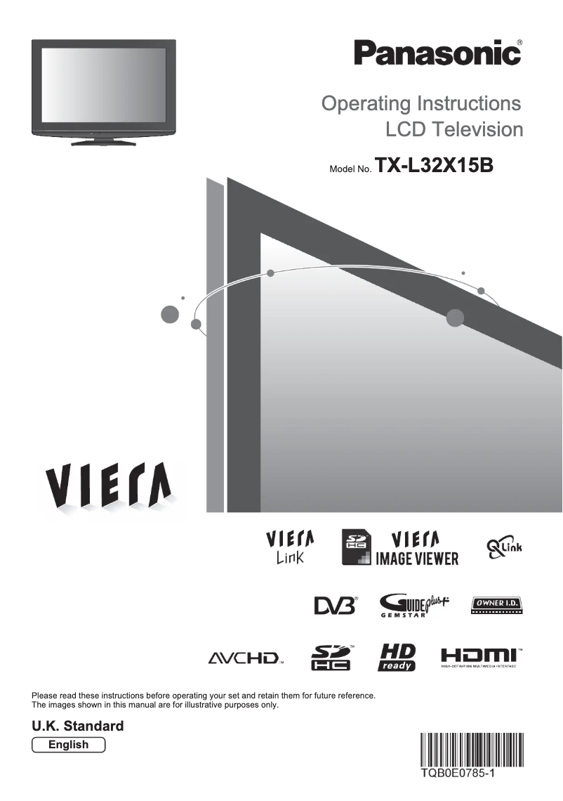 First page image of the manual for Viera TX-L32X15B