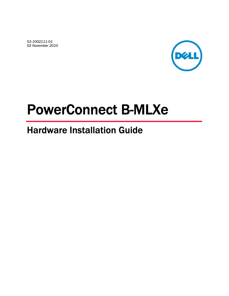 Page 1 of the manual User Manual Dell PowerConnect B-MLXE8