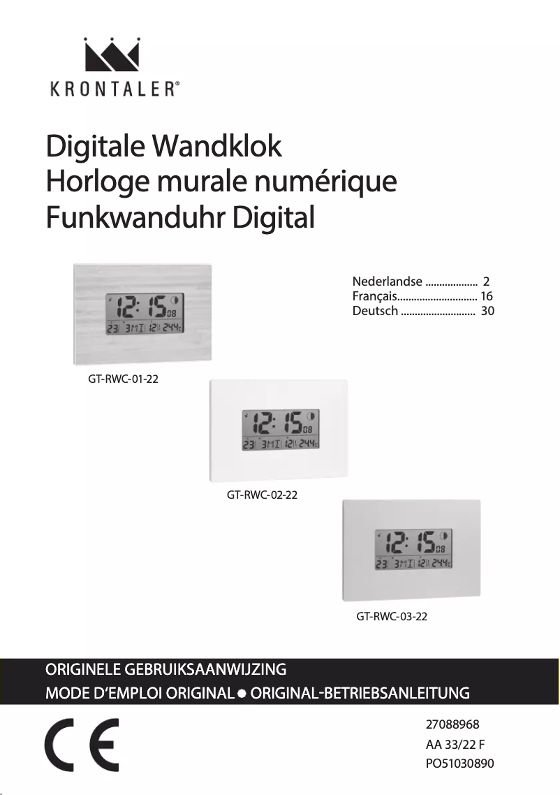 First page image of the manual for GT-RWC-03