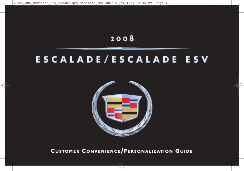 First page image of the manual for Escalade EXT (2008)