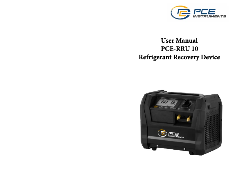 First page image of the manual for PCE-RRU 10