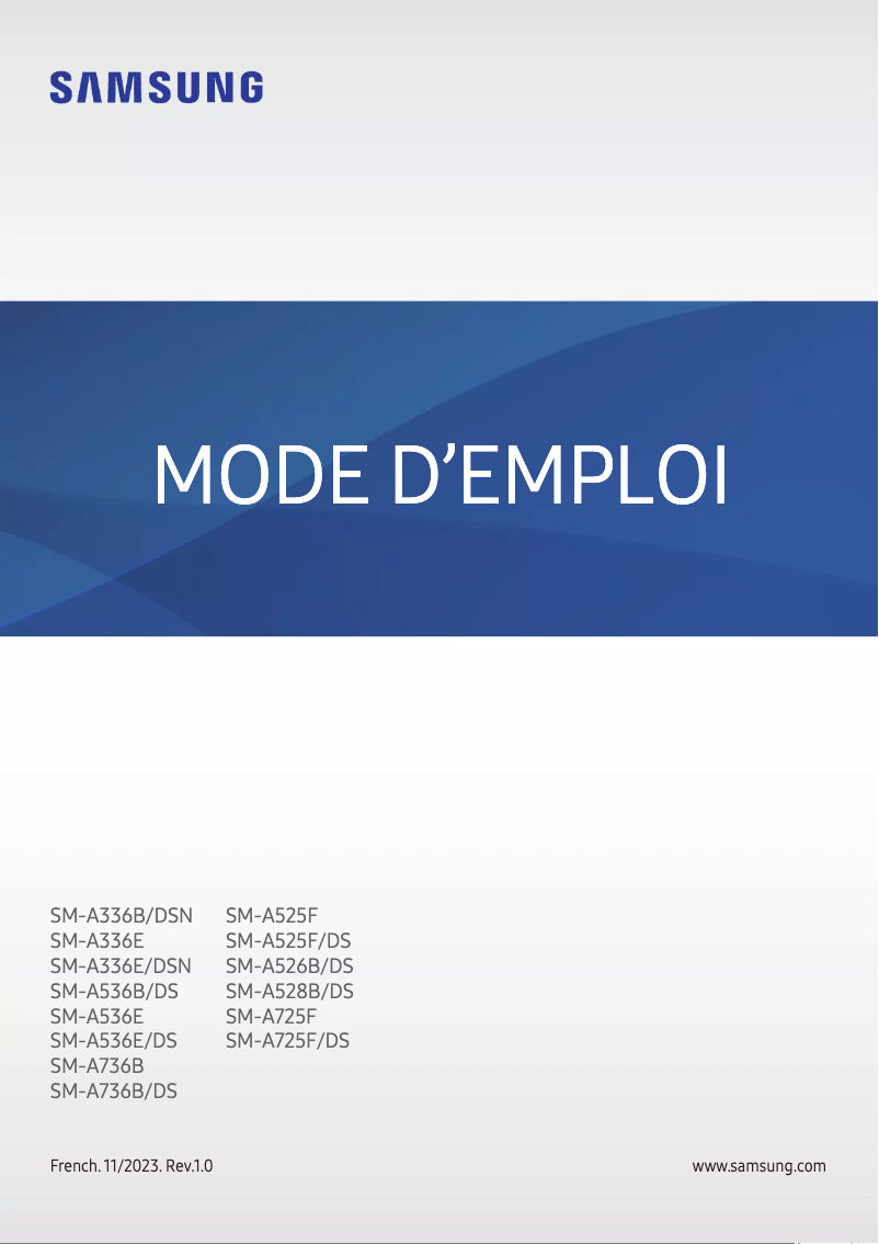 Page 1 of the manual User Manual Samsung Galaxy A33