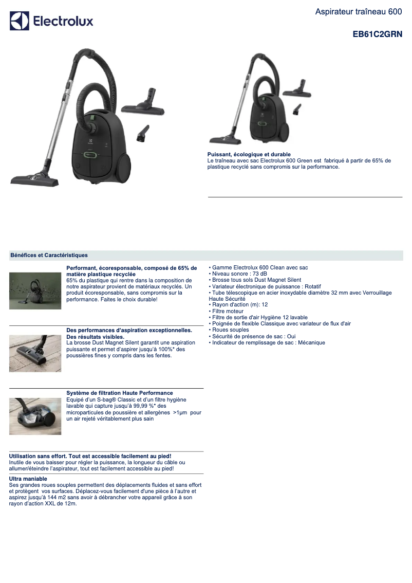 First page image of the manual for EB61C2GRN