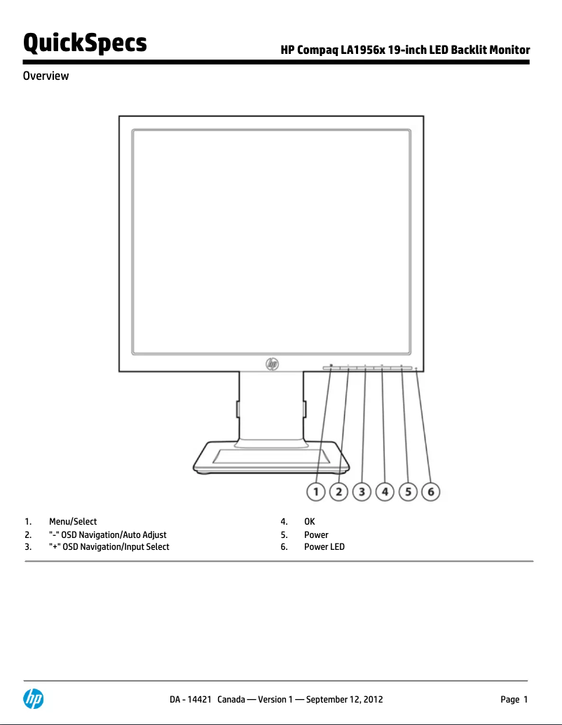 Page 1 of the manual User Manual Compaq LA1956x