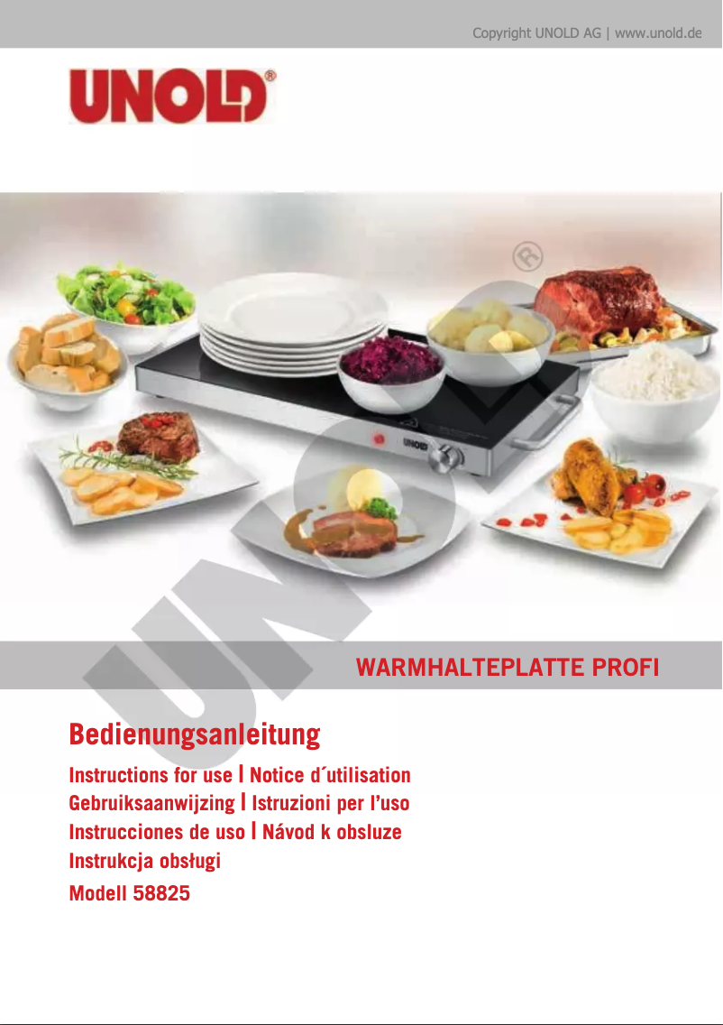 Page 1 of the manual User Manual Unold 58825