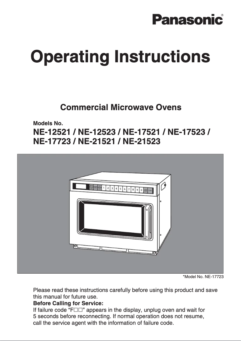 Page 1 of the manual User Manual Panasonic NE-12523
