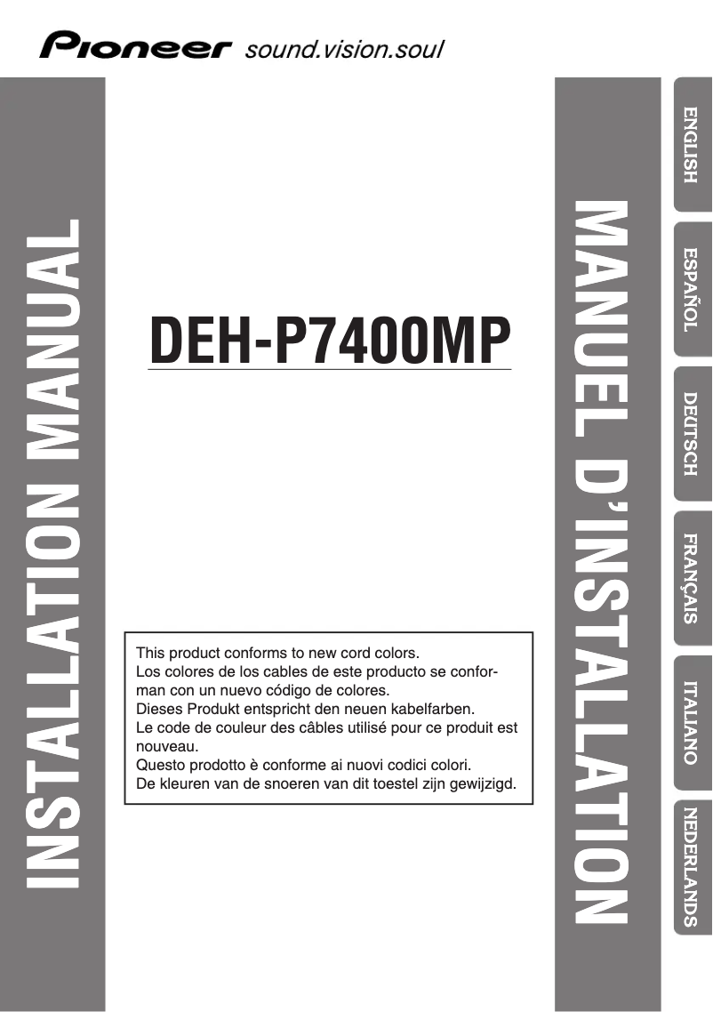 Page 1 of the manual User Manual Pioneer DEH-P7400MP