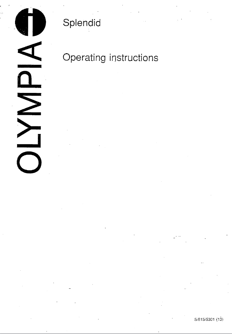 First page image of the manual for Splendid