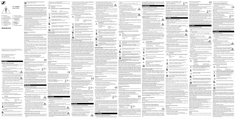 Page 1 of the manual Safety Instructions Sennheiser CX 350BT