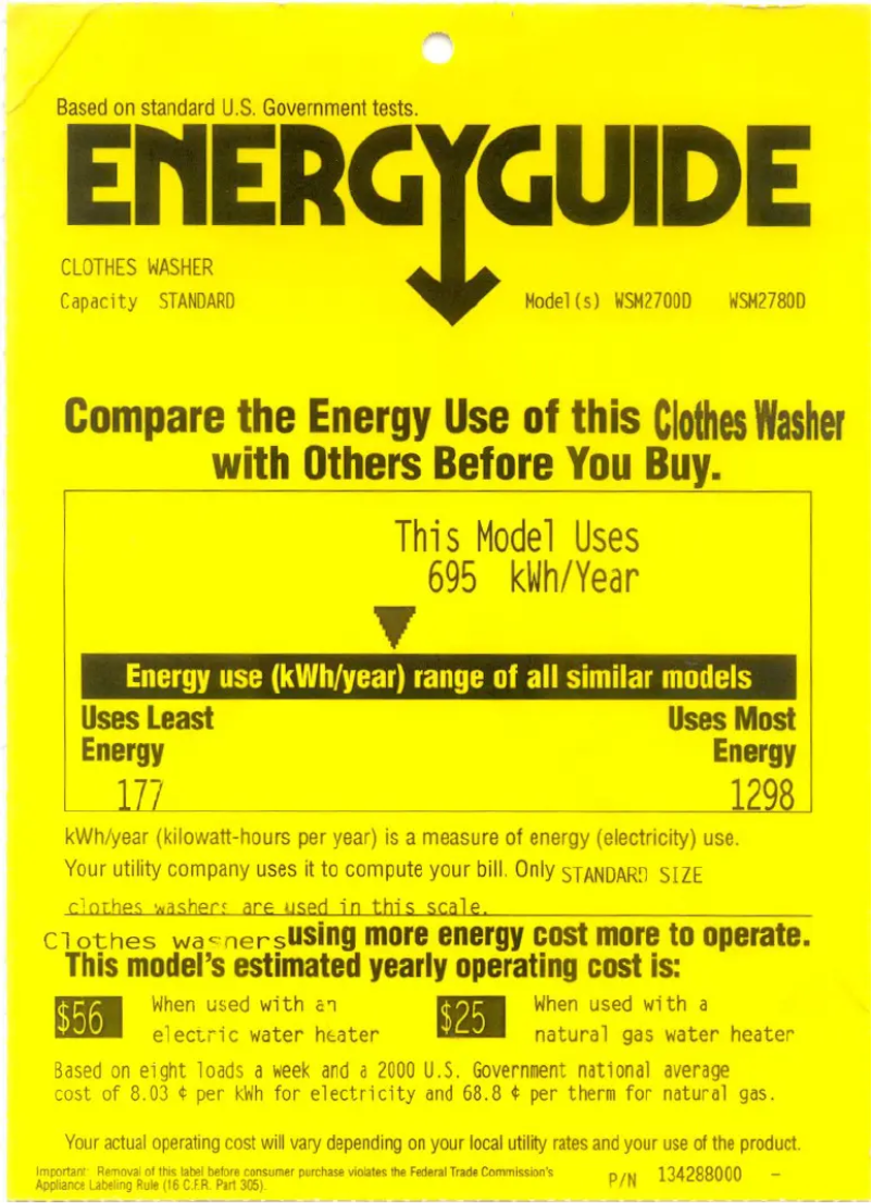 First page image of the manual for WSM2700DWW