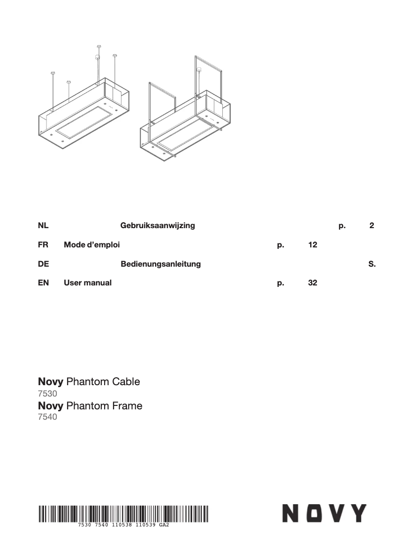 Page 1 of the manual User Manual Novy Phantom 7530