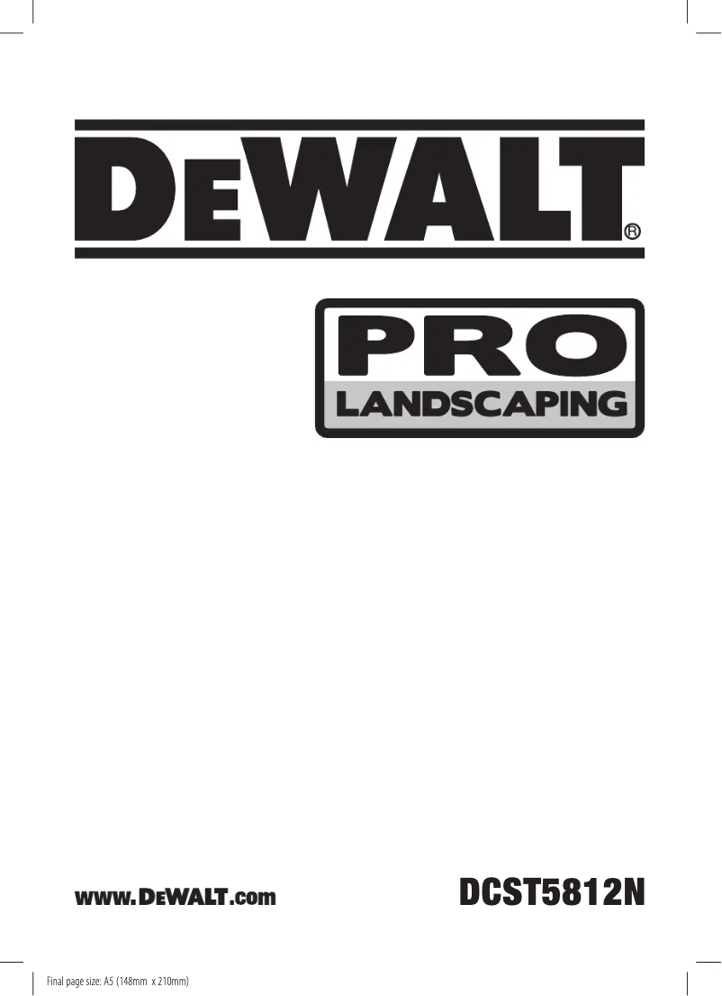 Page 1 of the manual User Manual DeWalt DCST5812N