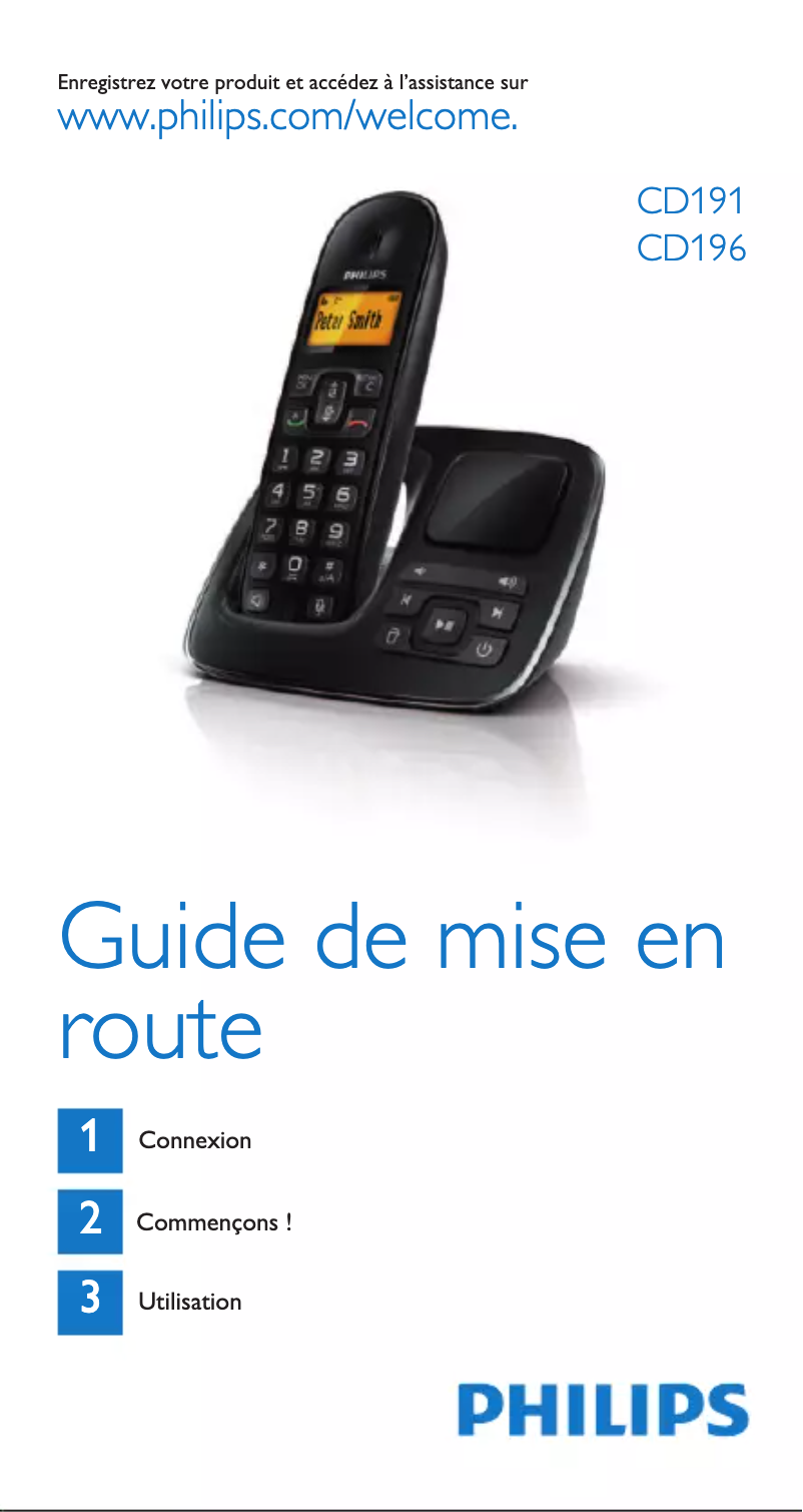 Page 1 of the manual Quick Start Guide Philips BeNear CD1961B