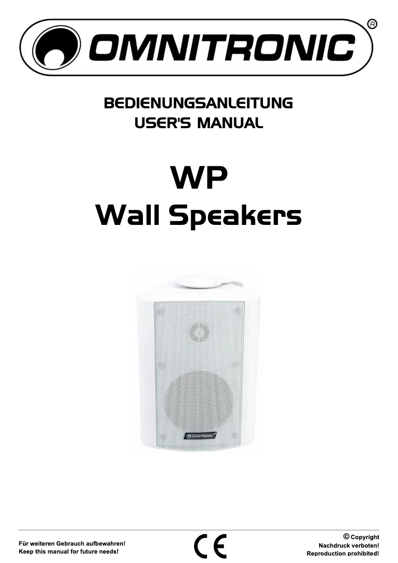 First page image of the manual for WP-4W