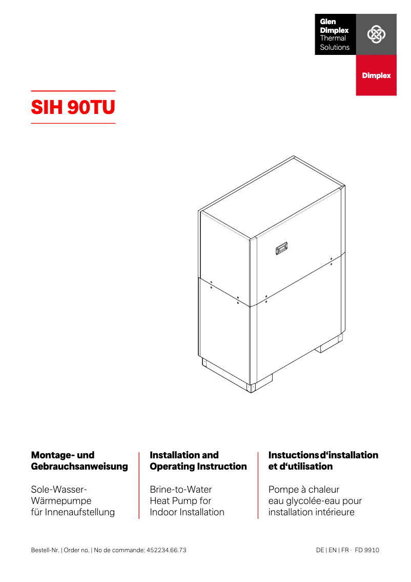 Page 1 of the manual User Manual Dimplex SIH 90TU
