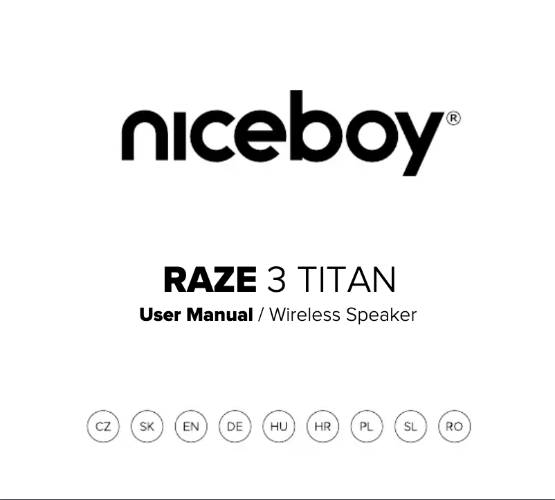 First page image of the manual for RAZE 3 Titan