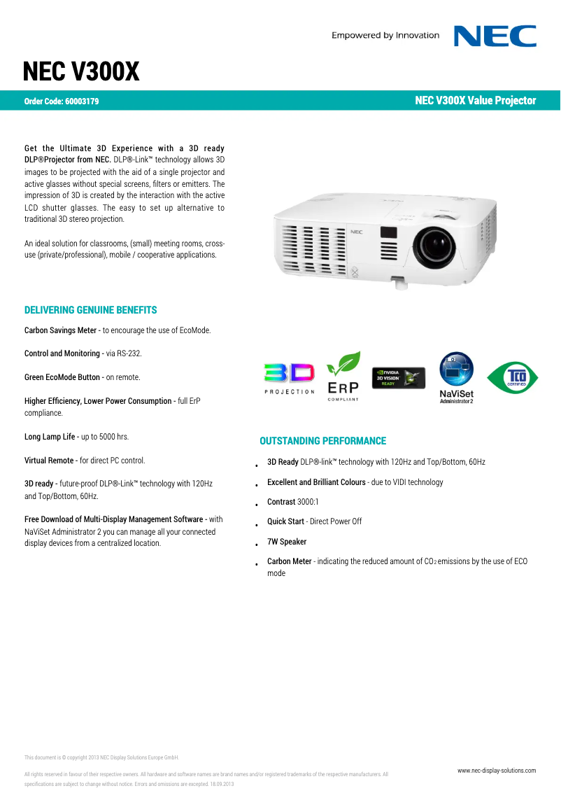 First page image of the manual for V300X