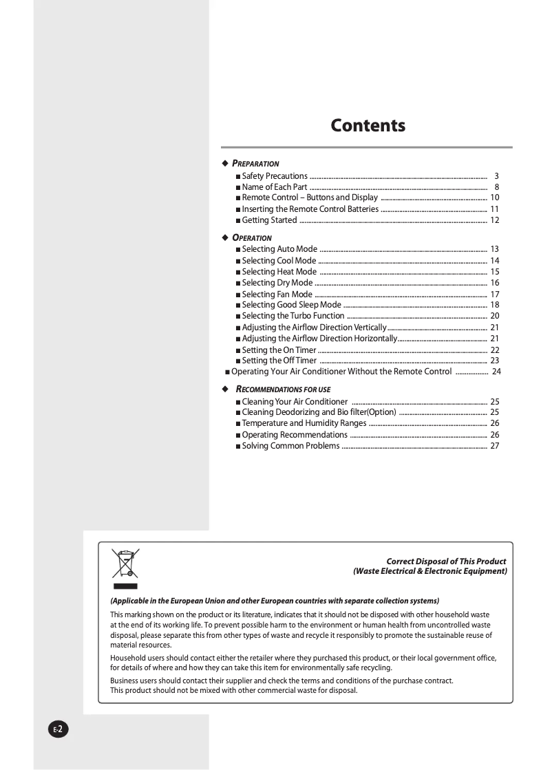Page 1 of the manual User Manual Samsung AQV09FAX