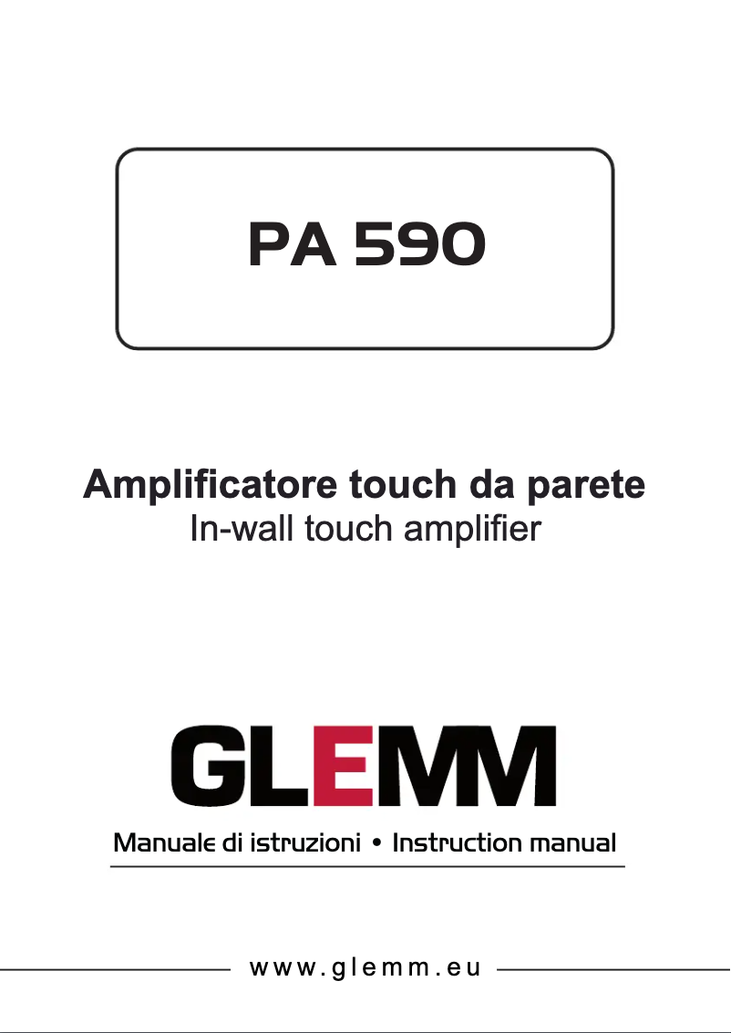 Page 1 de la notice Manuel utilisateur Glemm PA 590