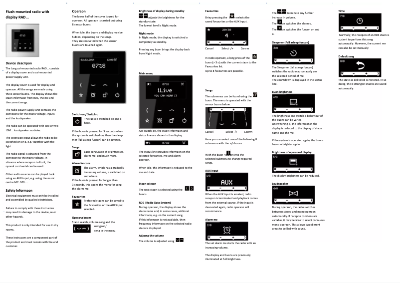 Page 1 of the manual User Manual JUNG RAD A 518 WW