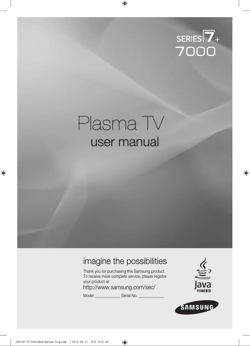 Page 1 of the manual User Manual Samsung PN63C7000YF