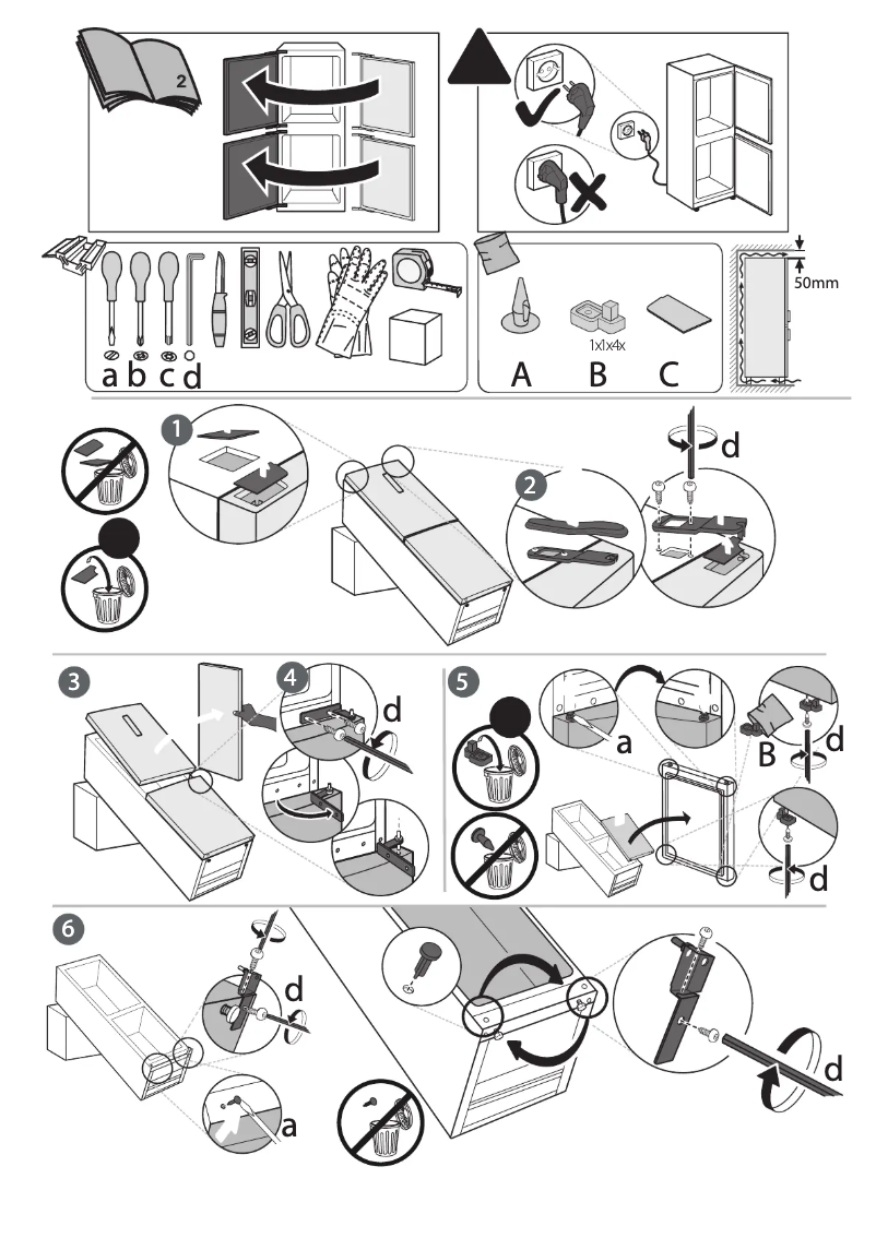 First page image of the manual for WNF 711 E W