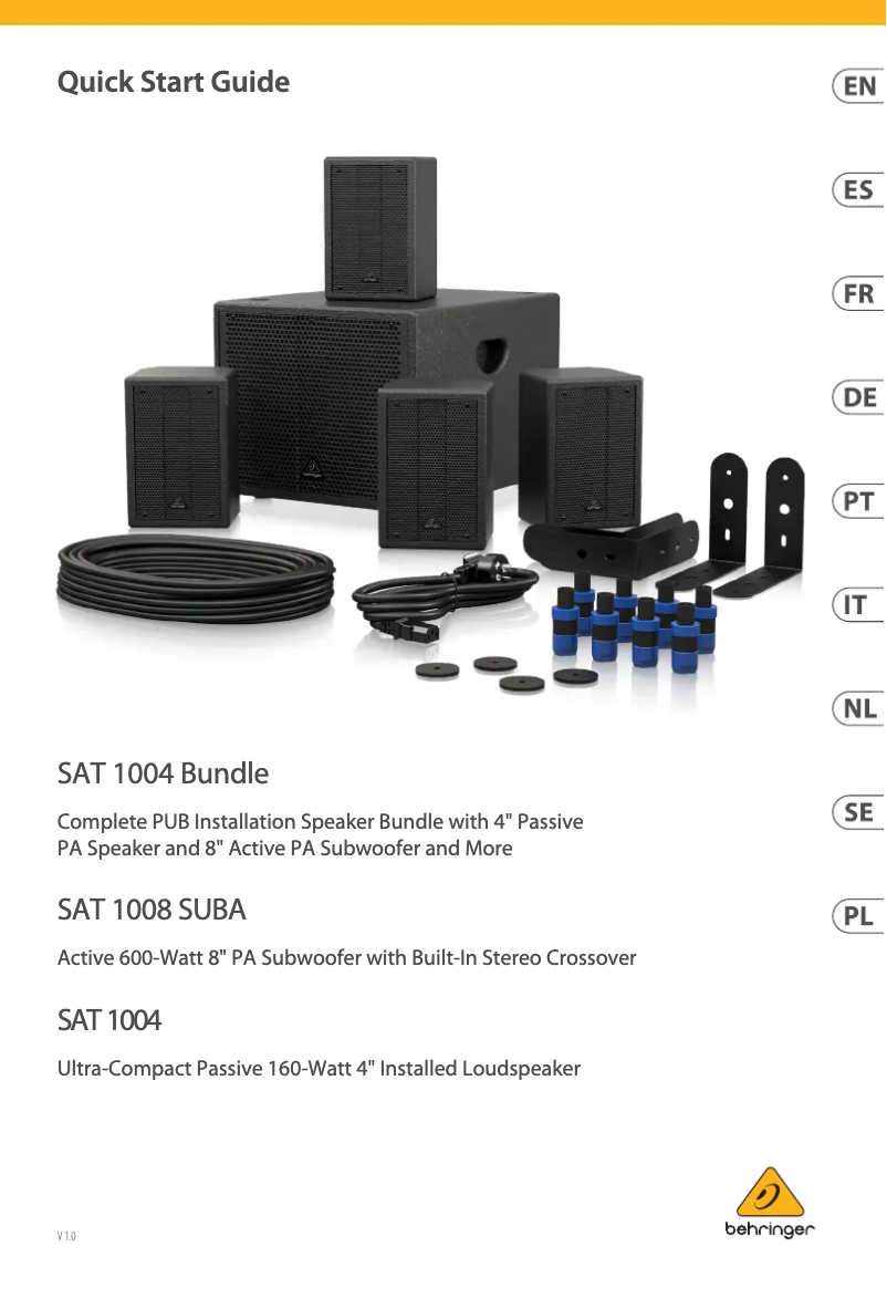Page 1 of the manual User Manual Behringer SAT 1004 Bundle