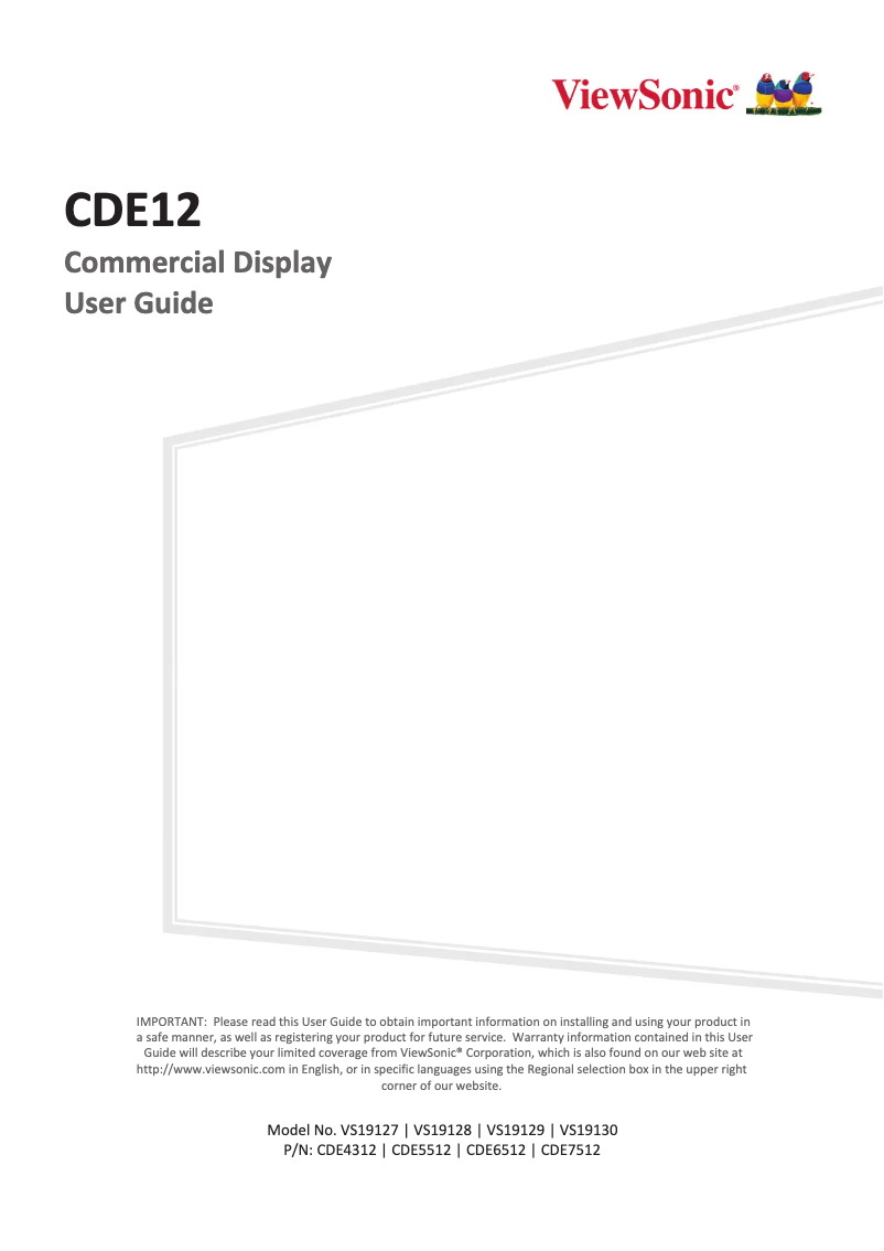 Image de la première page du manuel de l'appareil CDE6512